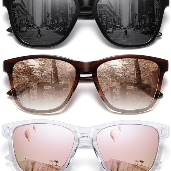 3 Pack Polarized Sunglasses for Women Men Trendy Classic Retro Designer  Style main image 6